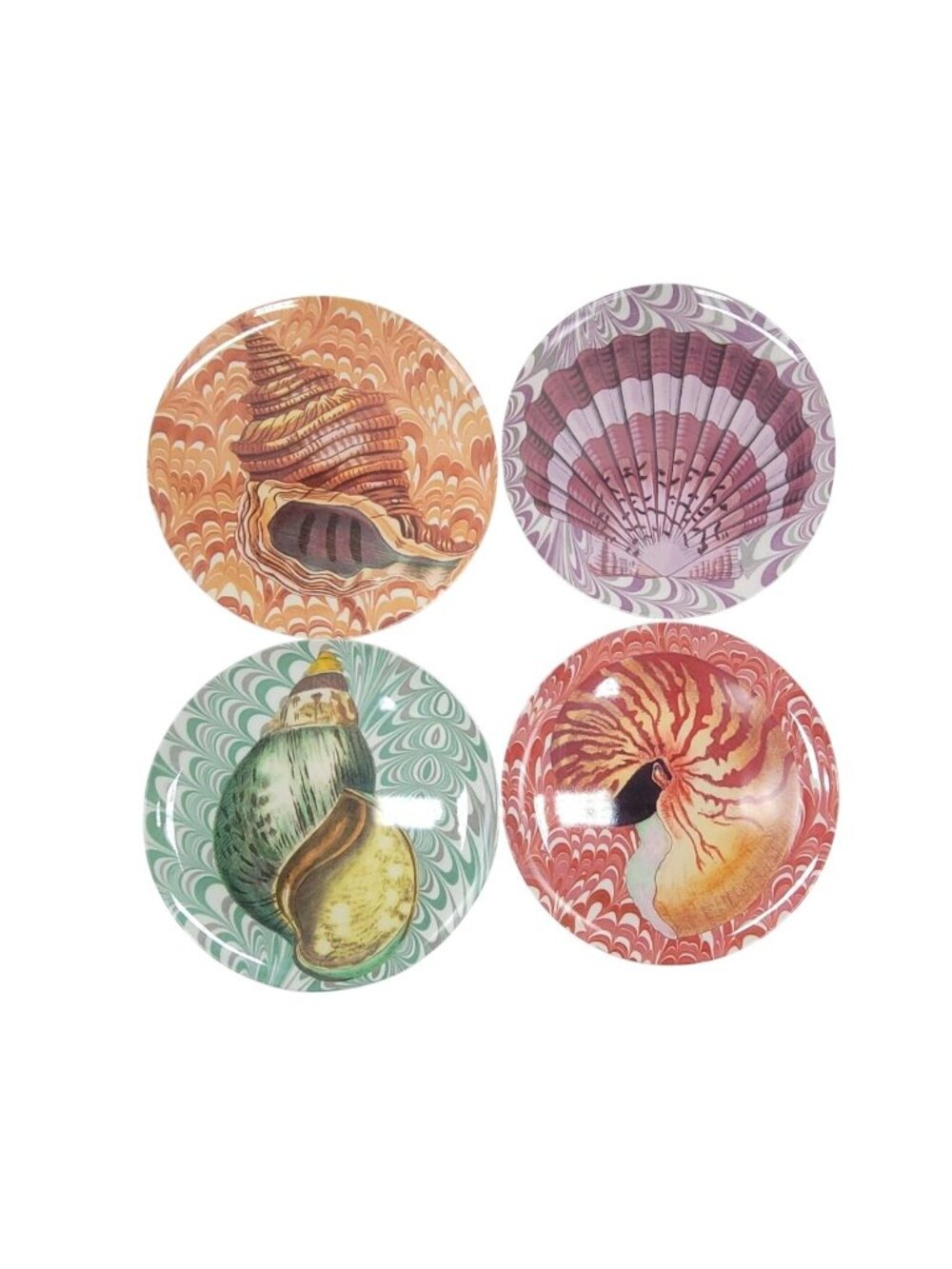 Thomaspaul Melamine Palm Beach Melamine Collection Sea Life Plates Set Of 4 9"